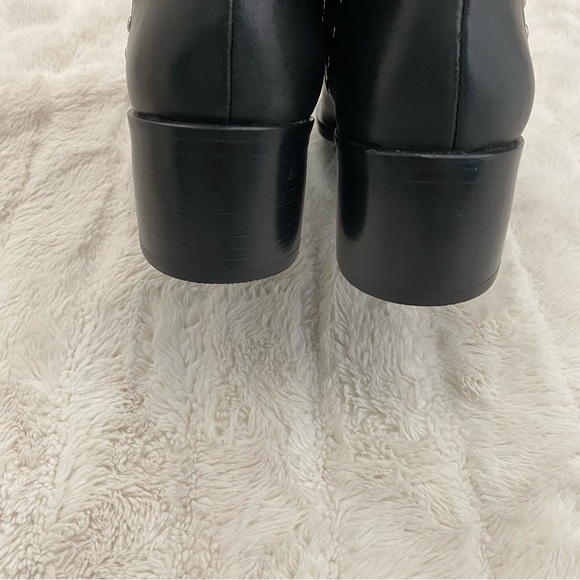 Steve Madden Cade Black Leather Ankle Boots Booties with Silver Studs Size 8.5 - Picture 10 of 15